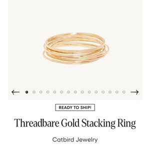 Catbird Threadbare Gold Stacking Ring